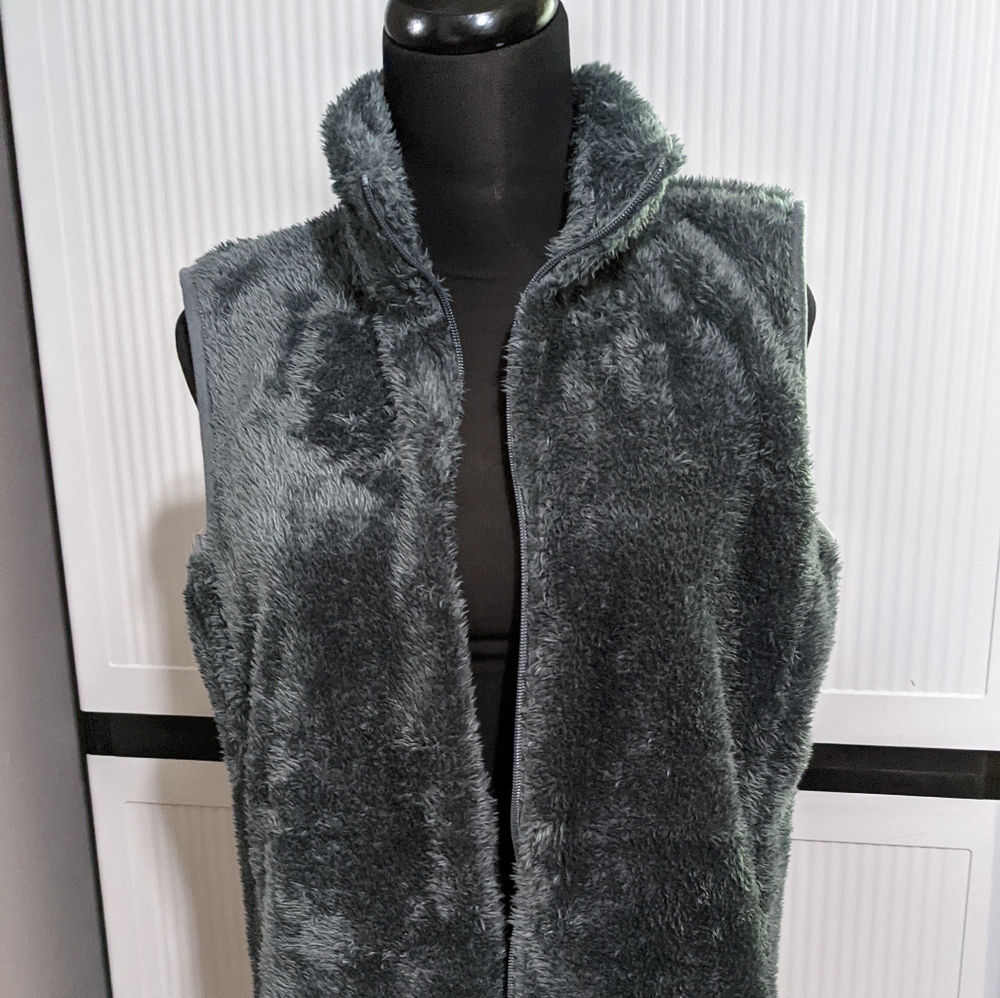 NWOT Gray Fur Vest
